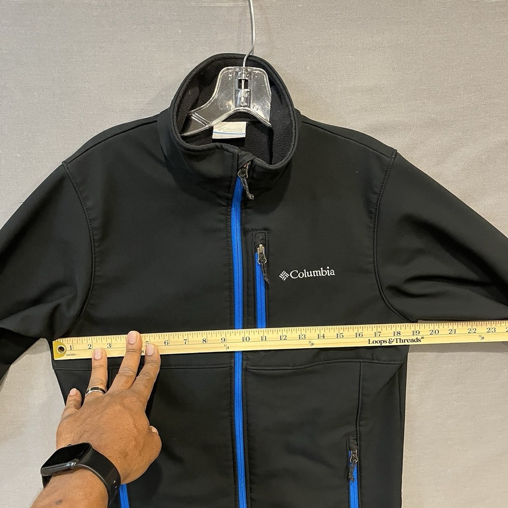 Columbia Ascender Softshell Jacket Men's S Black Zip Up Mock Neck Fleece Lined - Picture 8 of 9
